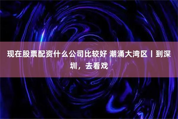 现在股票配资什么公司比较好 潮涌大湾区丨到深圳，去看戏